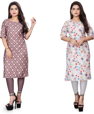 WOMENSILKFABRIC Women Printed A-line Kurta(Multicolor)