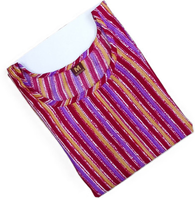 Alpha Fashion Women Striped A-line Kurta(Multicolor)