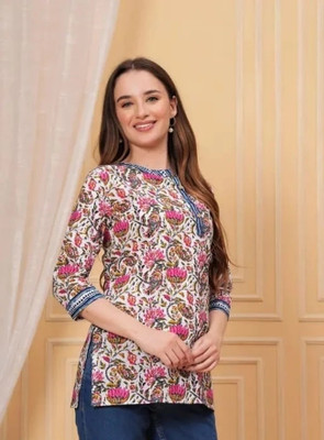 DND Women Floral Print Straight Kurta(Multicolor)