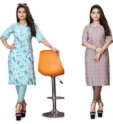 KNG TEXTILE Women Printed A-line Kurta(Multicolor)
