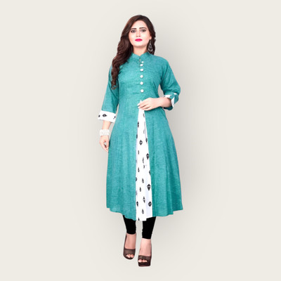 Texpa Creation Women Self Design A-line Kurta(Light Blue)