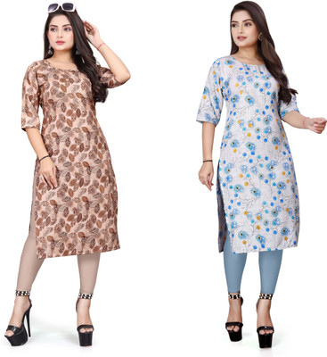 Jayshree Fab Women Printed Straight Kurta(Multicolor)
