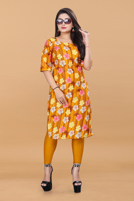 KNG TEXTILE Women Printed Straight Kurta(Multicolor)