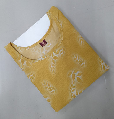 PAFASHION Women Printed A-line Kurta(Yellow)