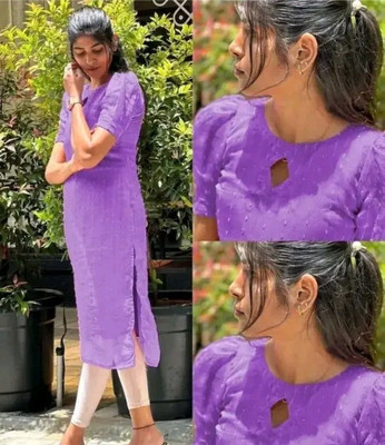 KKR CREATION Women Embroidered Ethnic Dress Kurta(Purple)