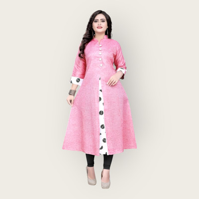 Texpa Creation Women Self Design A-line Kurta(Pink)