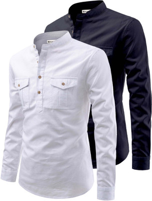 RAREMARK Men Solid Straight Kurta(Dark Blue)