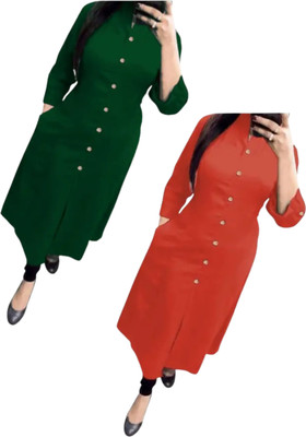 Maaa Meladi CreationS Women Solid A-line Kurta(Multicolor)