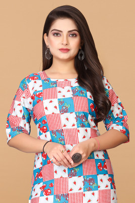 ANITA LYCRA Women Printed A-line Kurta(Multicolor)