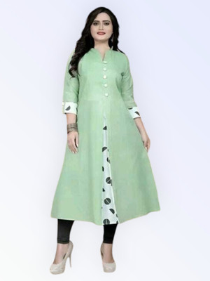 Texpa Creation Women Solid A-line Kurta(Light Green)