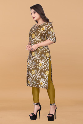 Alpha Fashion Women Printed Straight Kurta(Multicolor)