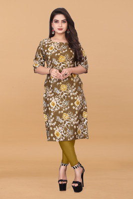 HARISH TEXTILE Women Floral Print A-line Kurta(Multicolor)