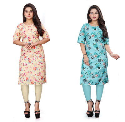 KNG TEXTILE Women Printed A-line Kurta(Multicolor)