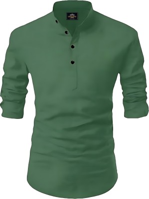 Kavyangle Creation Men Solid Straight Kurta(Green)