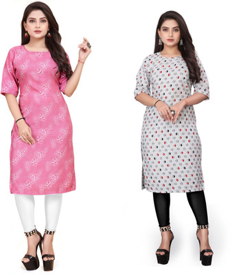 ANITA LYCRA Women Printed A-line Kurta(Multicolor)