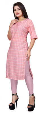 RIDDHI COLLECTION MALL Women Printed A-line Kurta(Pink)