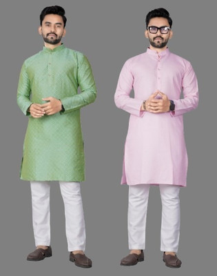 DHASU TRENDZ Men Solid Straight Kurta(Multicolor)