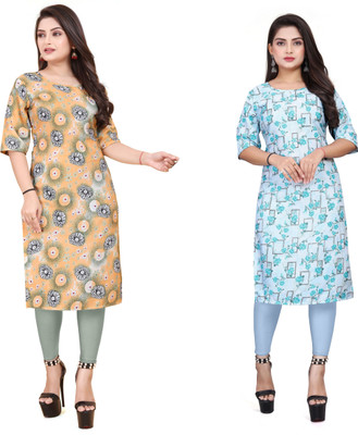 HARISH TEXTILE Women Printed A-line Kurta(Multicolor)