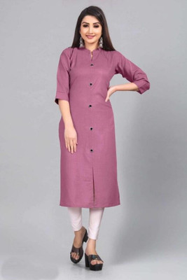 Anjana Nx Women Self Design Straight Kurta(Pink)