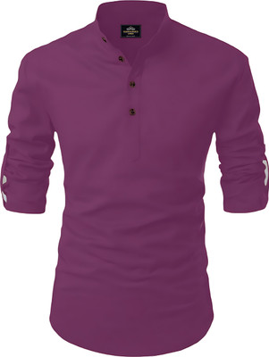 DRASHTI Men Solid Straight Kurta(Purple)