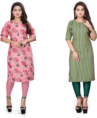 HARISH TEXTILE Women Printed Straight Kurta(Multicolor)