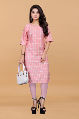 RIDDHI COLLECTION MALL Women Checkered A-line Kurta(Multicolor)