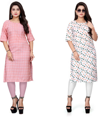 HARISH TEXTILE Women Printed Straight Kurta(Multicolor)
