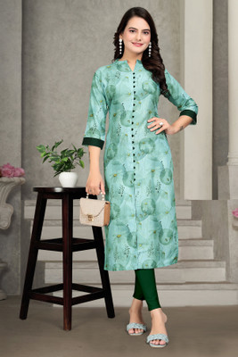 samruddh Women Solid A-line Kurta(Light Green)
