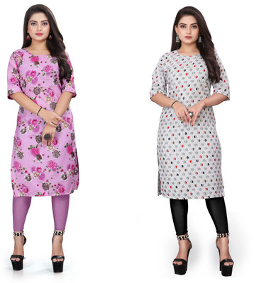 Jayshree Fab Women Printed Straight Kurta(Multicolor)