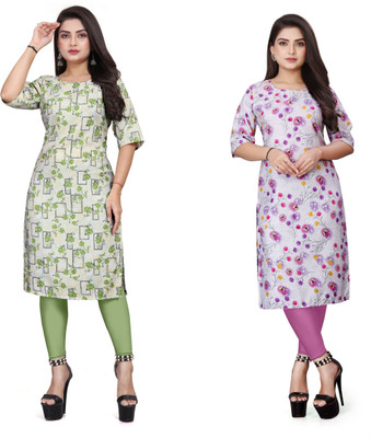RIDDHI COLLECTION MALL Women Printed A-line Kurta(Multicolor)