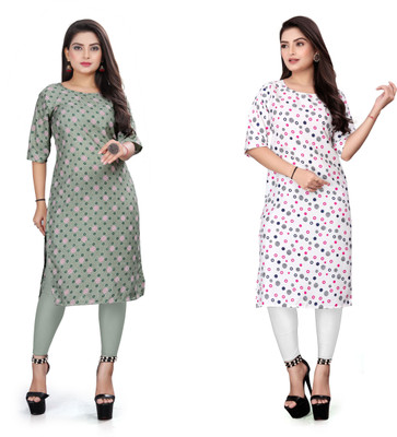 TITHIGARMENT Women Printed A-line Kurta(Multicolor)