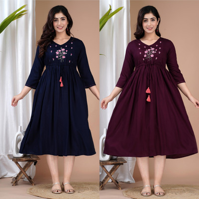 simran Women Floral Print Anarkali Kurta(Multicolor)