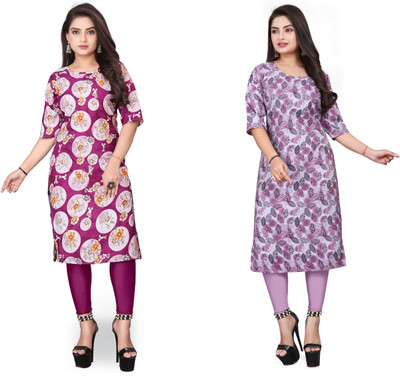 HARISH TEXTILE Women Printed Straight Kurta(Multicolor)