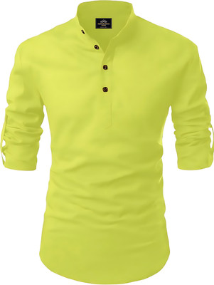 Kavyangle Creation Men Solid Straight Kurta(Light Green)