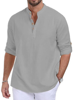 Edinwolf Men Solid Straight Kurta(Grey)