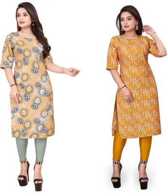 HARISH TEXTILE Women Printed Straight Kurta(Multicolor)