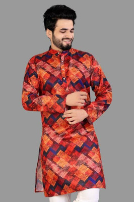 DHASU TRENDZ Men Printed Straight Kurta(Multicolor)