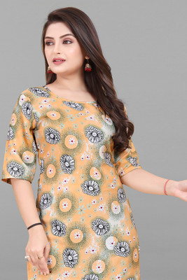 SANJUGARMENT Women Printed A-line Kurta(Multicolor)