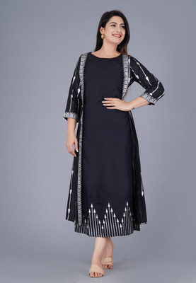 Khavas creations Anarkali Gown(Black)