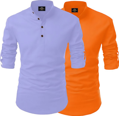 KASHIBAA Men Self Design Straight Kurta(Multicolor)