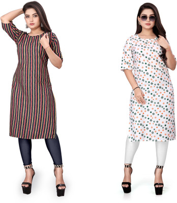 Rd fashion Women Printed, Striped A-line Kurta(Multicolor)