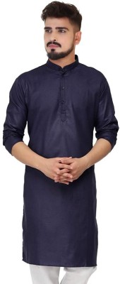 COCHICO ENTERPRISES Men Solid Straight Kurta(Blue)