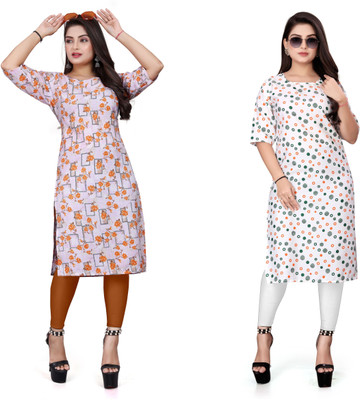 DB COLLECTION Women Printed Straight Kurta(Multicolor)