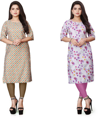 HARISH TEXTILE Women Printed Straight Kurta(Multicolor)