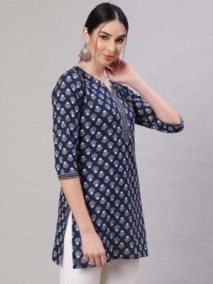 SHREE CREATION FASHION Women Printed Straight Kurta(Blue)