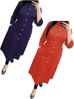 Maaa Meladi CreationS Women Solid A-line Kurta(Multicolor)