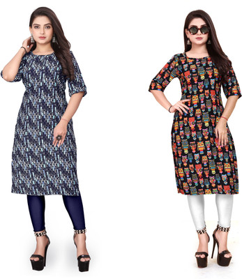 Alpha Fashion Women Printed A-line Kurta(Multicolor)