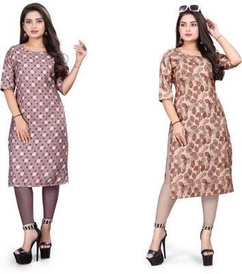HARISH TEXTILE Women Printed Straight Kurta(Multicolor)
