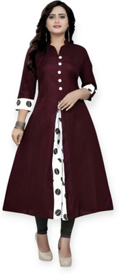 Texpa Creation Women Solid A-line Kurta(Maroon)