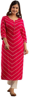 ATTRACTIVE CREATION Women Printed Straight Kurta(Red, White)